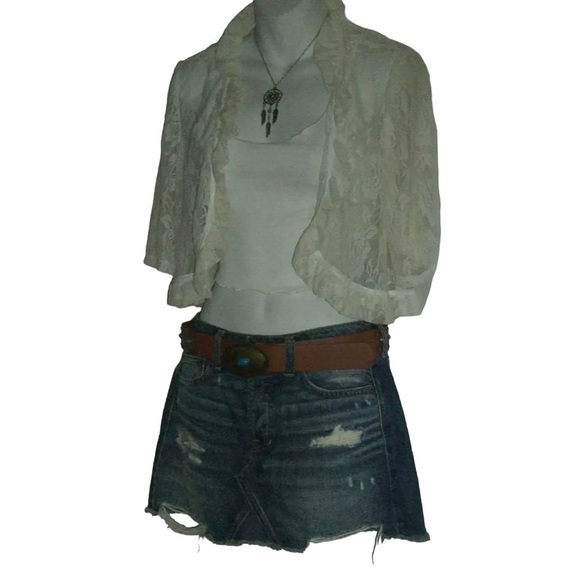 Glamour Lace Duster Flower Rose Cream Cami Daisy Jones Style Boho Festival Beach - Picture 4 of 9